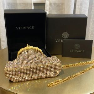 Versace Gold Crystal Coin Pouch